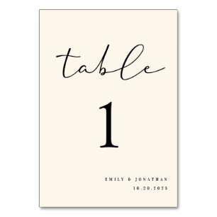 Elegant Ivory Wedding Table Number