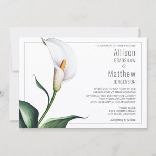 Elegant Ivory White Calla Lily Wedding Invitation