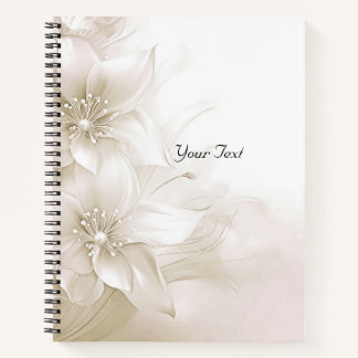 Elegant Ivory White Flowers Notebook