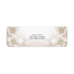 Elegant Ivory White Flowers Return Address Label