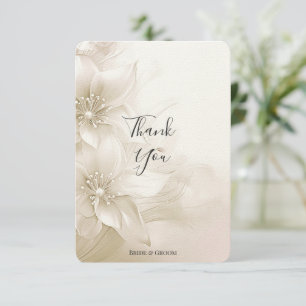Elegant Ivory White Flowers Thank You Card