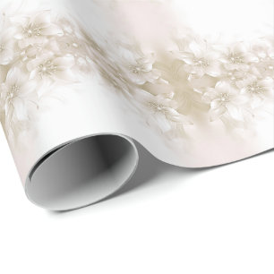 Elegant Ivory White Flowers Wrapping Paper