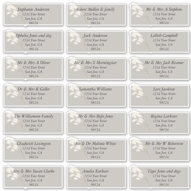 Elegant Ivory White Pampas Grass (Front)