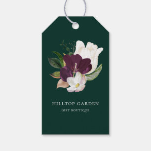 Elegant Ivory White Plum Purple Floral Price Tags