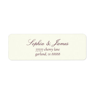 Elegant Ivory Wine Wedding Return Address