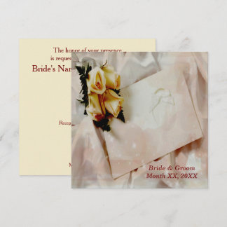 Elegant Ivory with Yellow Roses Wedding Invitation