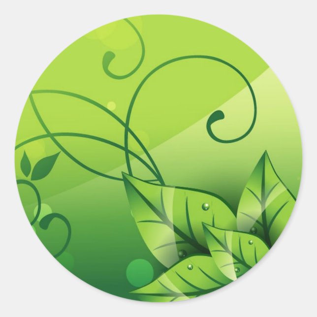 Elegant Ivy Classic Round Sticker (Front)