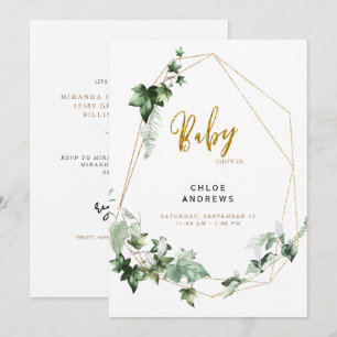 Elegant Ivy Foliage Glam Shower Invitation