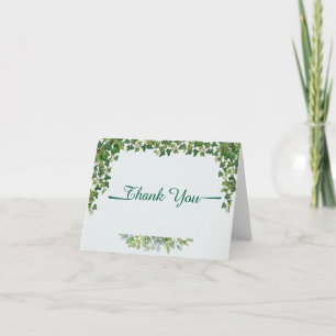 Elegant Ivy Greenery Botanical Wedding Table Numbe Thank You Card