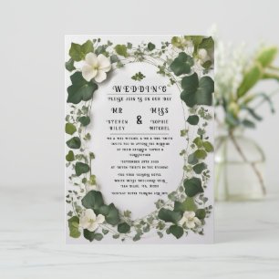 Elegant Ivy Wedding Table Plan and Invitations
