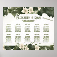 Elegant Ivy Wedding Table Plan and Invitations