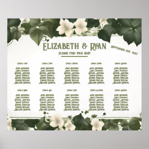Elegant Ivy Wedding Table Plan and Invitations Poster