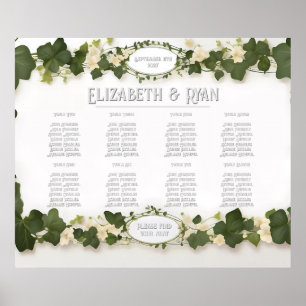 Elegant Ivy Wedding Table Plan and Invitations Poster