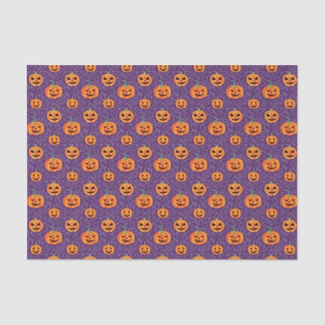 Elegant Jack O' Lanterns Tissue Paper (Front)