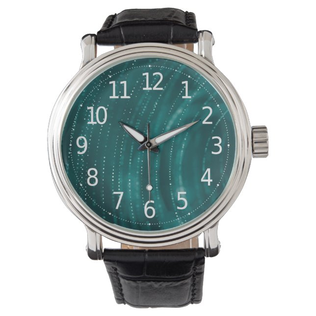 Elegant Jade Abstract Dots | Men's Watch (Front)