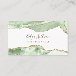 Elegant Jade Green Agate Business Card