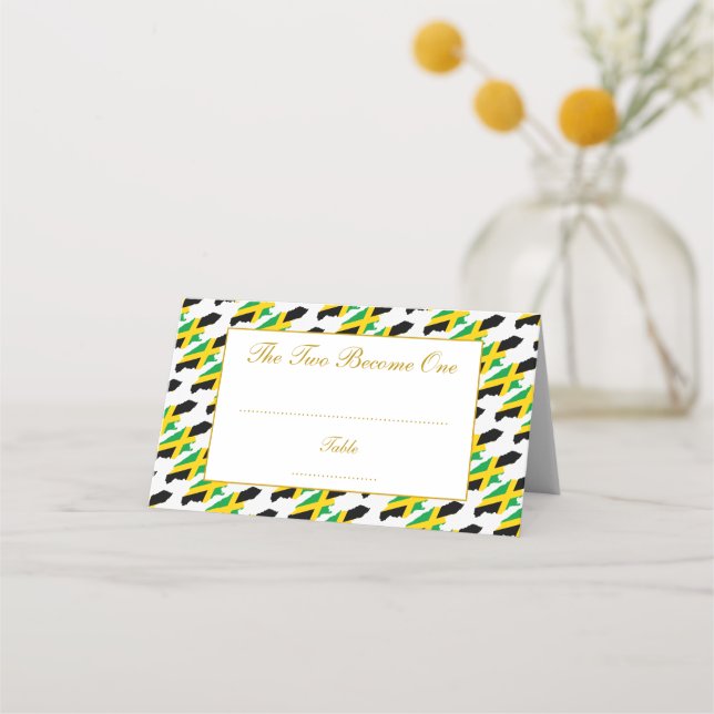 Elegant JAMAICA Wedding Celebration Place Card (Front)