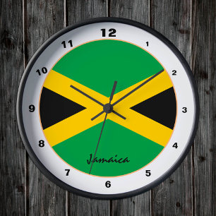 Elegant Jamaican Flag, Jamaica Home / design Round Clock