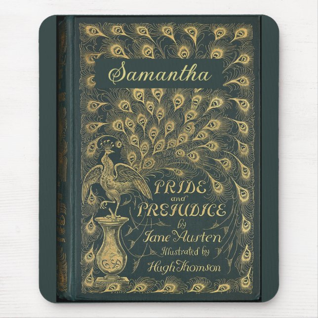 Elegant Jane Austen Pride and Prejudice Book Cover Mouse Mat (Front)