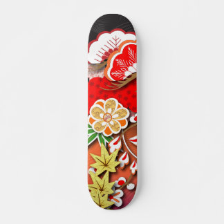 Elegant Japanese Autumn Kimono Skateboard