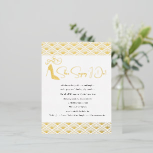Elegant Japanese Bridal Shower Foil Invitation Postcard