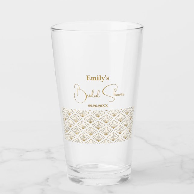 Elegant Japanese Bridal Shower Glass (Front)