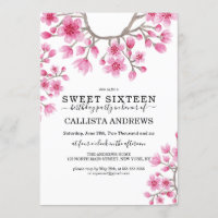 Elegant Japanese Cherry Blossom Floral Sweet 16