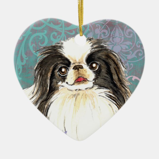 Elegant Japanese Chin Ceramic Tree Decoration (Front)