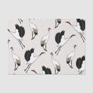 Elegant Japanese Cranes Tissue Paper