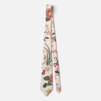 Elegant Japanese Floral Tie
