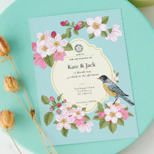 Elegant Japanese Floral Wedding Invitation