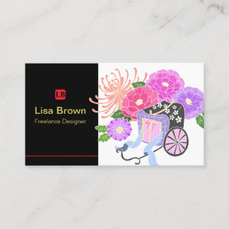 Elegant Japanese Flower Design Business Card