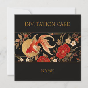 Elegant JAPANESE Goldfish Invitation Card