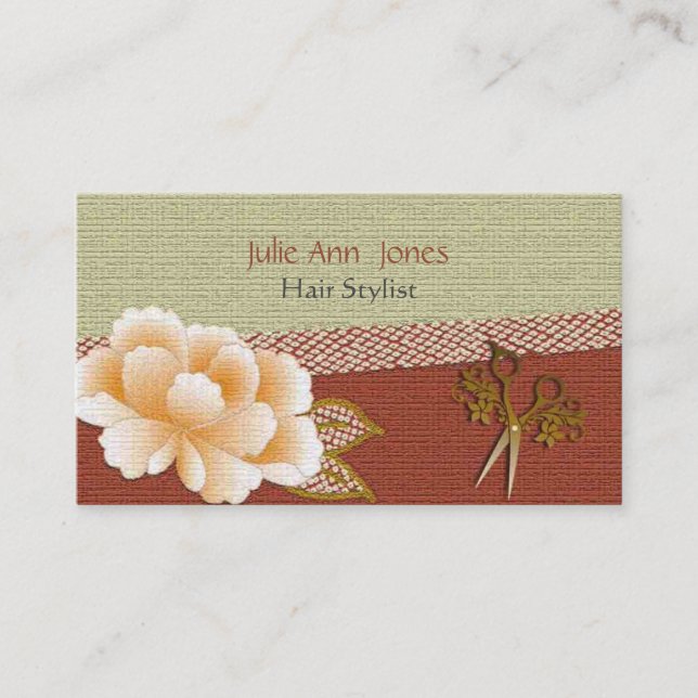 Elegant Japanese Kimono Hair Stylist  Business Card (Front)