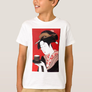 Elegant Japanese Lady Tea Serving Ceremony Art T-Shirt