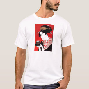 Elegant Japanese Lady Tea Serving Ceremony Art T-Shirt