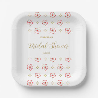 Elegant Japanese Plum Blossom Paper Plate