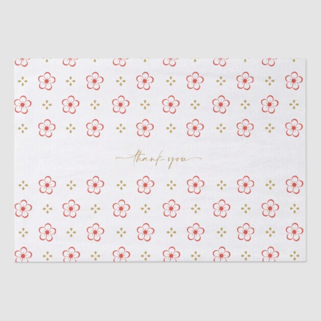 Elegant Japanese Plum Blossom  Tissue Paper (Front)