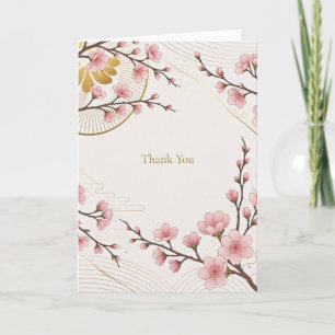 Elegant Japanese Sakura Cherry Blossom Thank You C Card