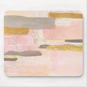 Elegant Japanese Style Abstract Waves Artwork Mouse Mat