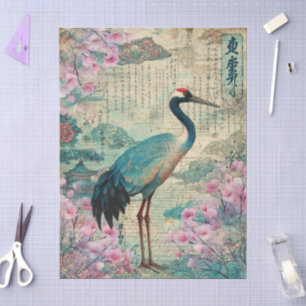Elegant Japanese Themed Decoupage Crafting Tissue Paper