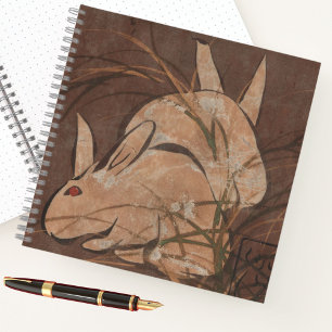 Elegant Japanese Vintage Rabbit Art Notebook