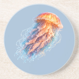 Elegant Jellyfish Ocean Fantasy Illustration Coaster