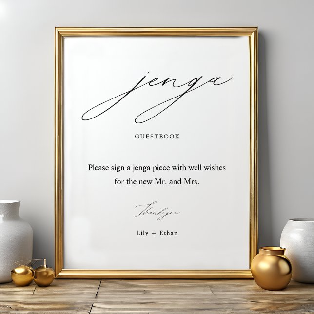 Elegant Jenga Wedding Guest Book Sign (Creator Uploaded)