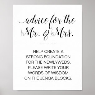 Elegant Jenga Wedding Sign