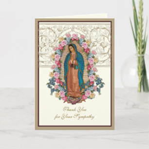 Elegant Jesus Roses Christian Condolence Thank You Card