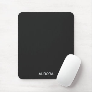 Elegant Jet Black Personalized Name -  Mouse Mat