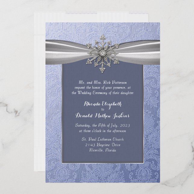 Elegant Jewelled Snowflake Wedding (Envelope)
