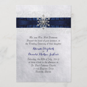 Elegant Jewelled Snowflake Wedding Invitation