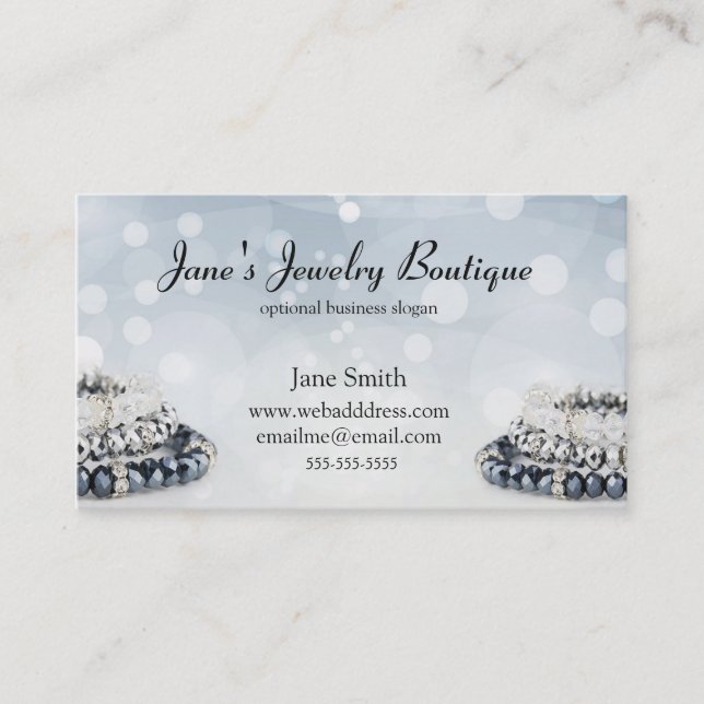 Elegant Jewellery Business Card Design Template (Front)